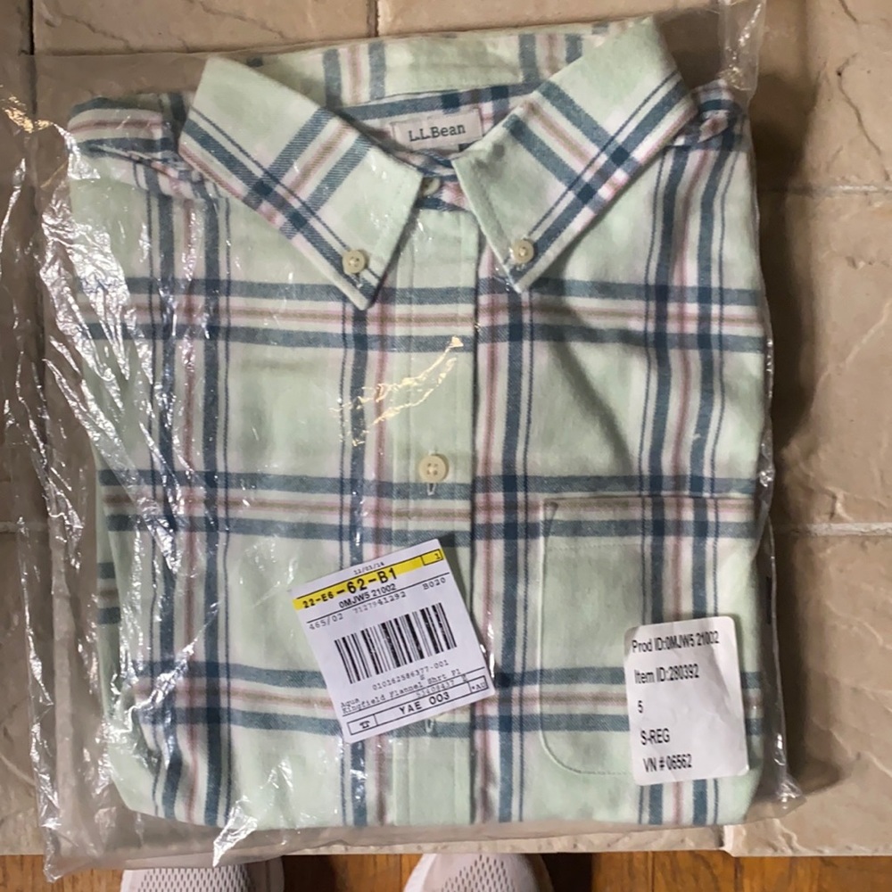 L.L. Bean aqua flannel shirt